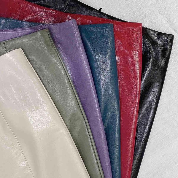 

Skirts skirts Autumn Mini A-line Sexy Hip Pack Side Split Faux Leather Short Skirt Skorts Green YISV, Black