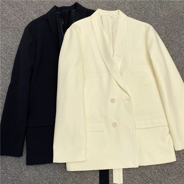 

women's suits & blazers suit double breasted blazer long sleeve solid color loose straight autumn office lady suit 4vke, White;black