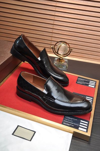 

new men dress shoes brand design wedding prom shoes casual genuine leather oxfords breathable classic flats size 38-45, Black