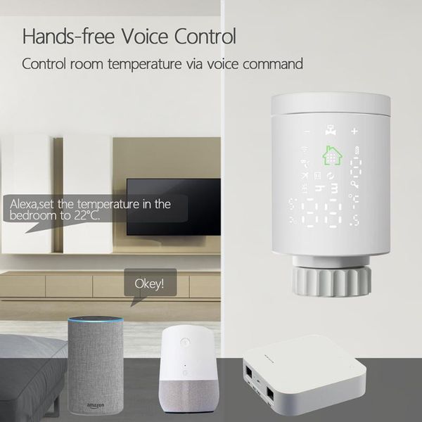 

smart home control tuya zigbee3.0 thermostatic radiator actuator thermostat heater temperature controller programmable works with alexa goog
