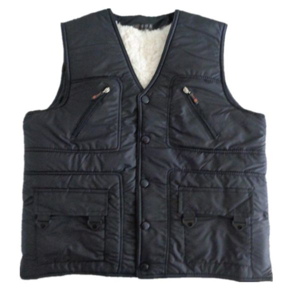 

men's vests real sheep fur vest man, Black;white