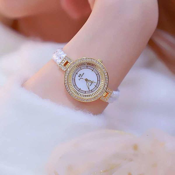 

wristwatches relogio feminino 2021 casual women watches brand elegant dress quartz ladies wristwatch pearl chain reloj hombre, Slivery;brown