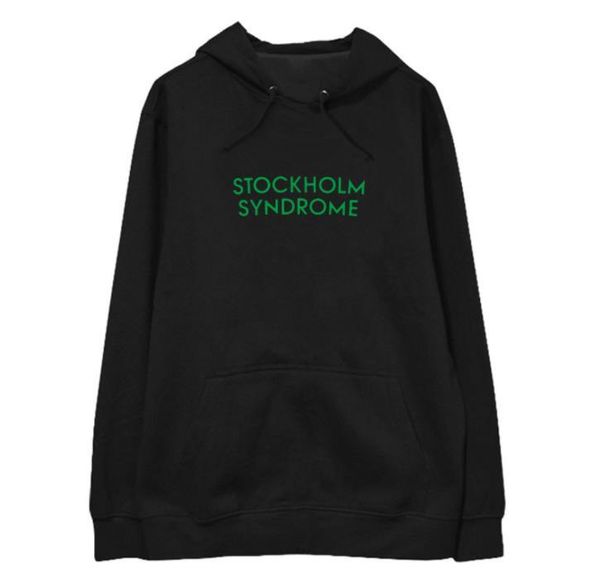 

women's hoodies & sweatshirts kpop straykids seungmin same simple letters printing pullover fashion fleece/thin loose sweatshirt, Black