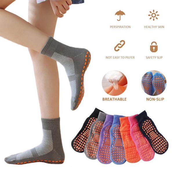 Спортивные носки хлопок против скольжения дышащий батутный батут для взрослых детей домашний йога массаж ноги с потом