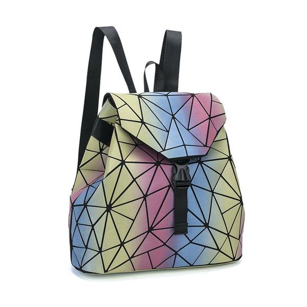 

rainbow bag laser backpack colorful student schoolbag large capacity outdoor