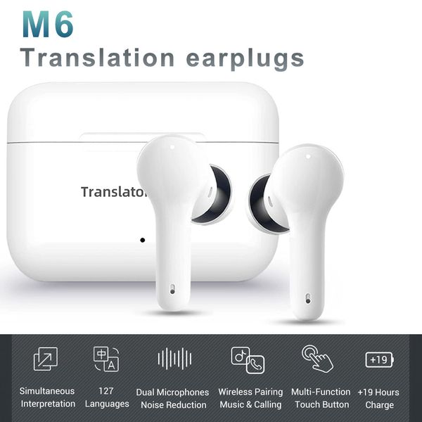 

translation headphones 127 languages instant translate smart voice translator wireless bluetooth-compatible translator earphonehello