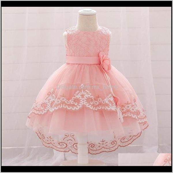 Abbigliamento per ragazze Baby Kids Maternità Drop Delivery 2021 Winter Flower Infant 1st Birthday Dress For Baby Girl Clothes Battesimo Lace Princess Dre