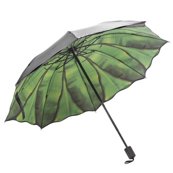 

umbrellas fashion banana leaf umbrella rain women protection for men windproof foldable