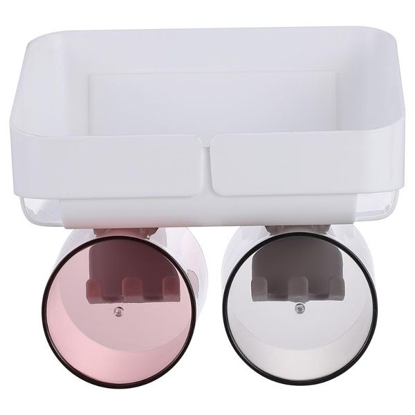 

toothbrush holders 1 set simple bathroom storage bracket nail-stand with two cups