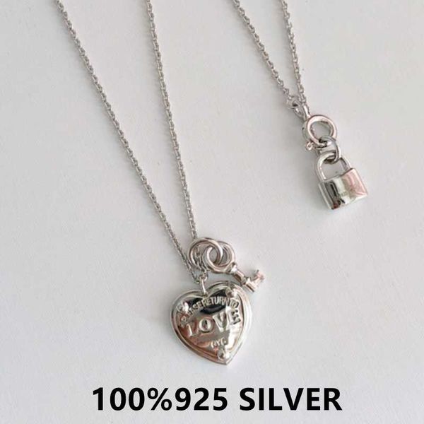 

chains tfnecklace 1:1 high-quality 925 sterling silver necklace female love heart-shaped pendant christmas gifts