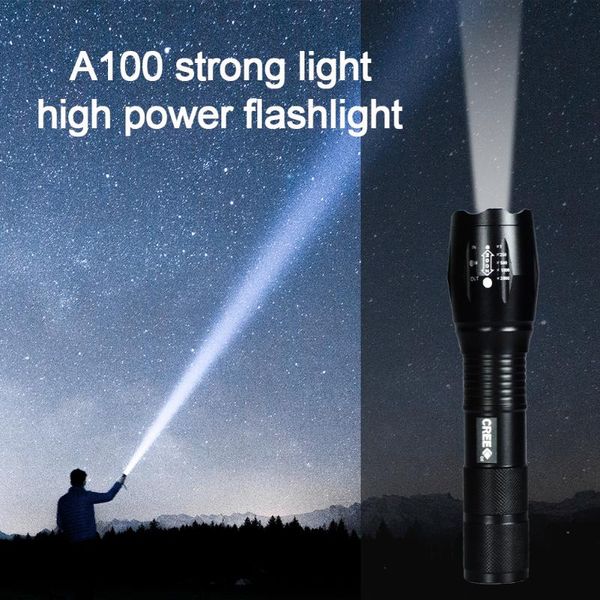 

led hard light camping self defense torch 5 modes 18650 battery linterna outdoor lighting lanterna bicicleta flashlights torches