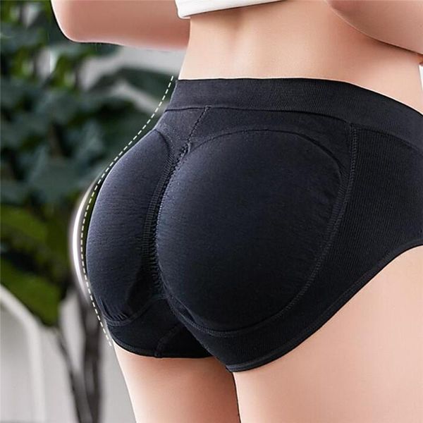 

women's shapers women sponge padded abundant buttocks pants lady push up middle waist panties briefs underwear, Black;white