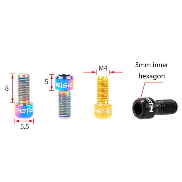 

bike pedals n0ha non-slip m4x8 titanium pedal screws for dh xc am mountain downhill bicycle diy parts,8pcs