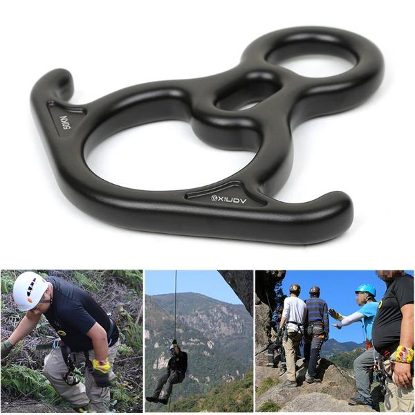 

cords, slings and webbing mountain rock climbing 8 word ring abseiling device aluminum alloy 50kn rappelling carabiner downhill slow down de