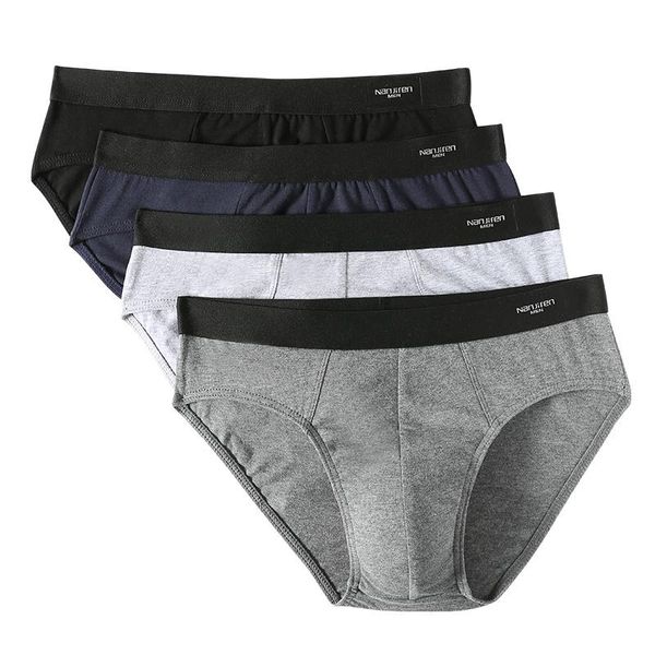 

underpants men's briefs panties men cotton underwear breathable cuecas striped brief for shorts 4pcs\lot, Black;white