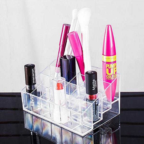

eyebrow tools & stencils 1pcs acrylic makeup organizer storage box lipstick nail polish display stand holder 24 grid