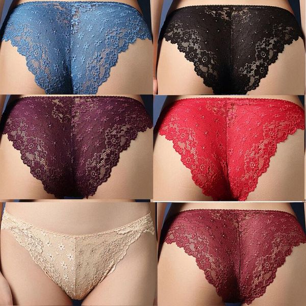 

hr0- womenÂ´s lace panties seamless cotton women's, Black;pink