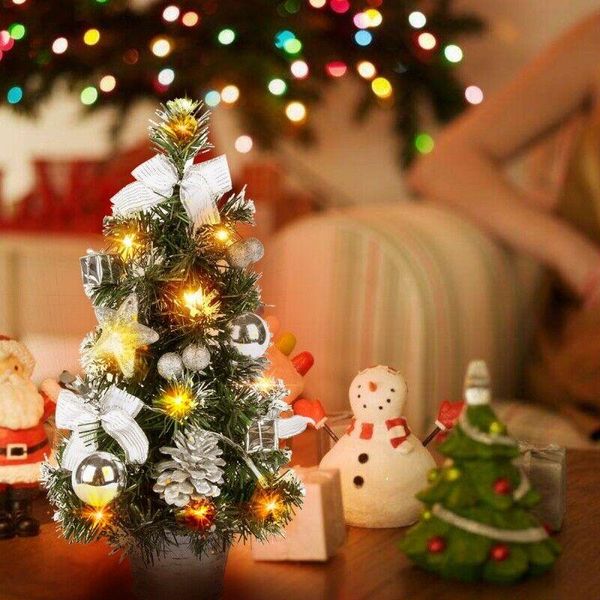Noel süslemeleri 40 cm masaüstü ağacı led ışık ev masa yapay küçük mini dekorasyon navidad süsleme hediyeler 2022