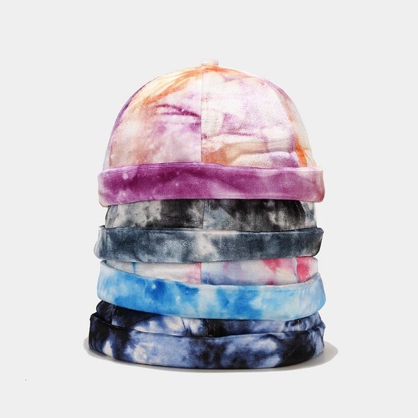 

new colored tie dye landlord hat men's and women's street hip hop melon skin hat outdoor sunshade hat in spring and summer, Blue;gray