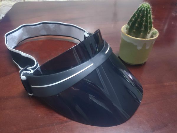 

fashion designer visor upgraded thickened brand sun hat summer outdoor uv sunglasses hat adjustable size 56-62cm, Blue;gray