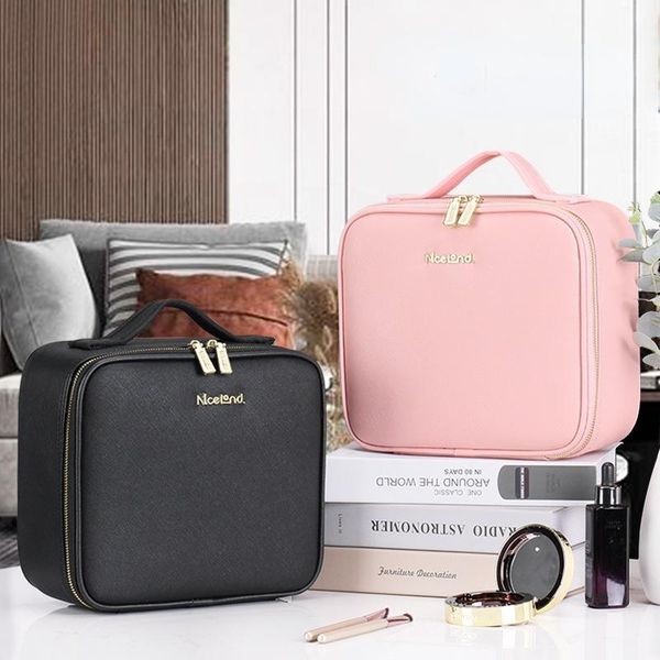 

cosmetic bags & cases ladies bag full screen mirror portable large-capacity storage box make up