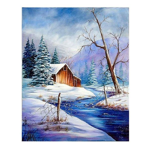 

paintings frameless snow scenery diy painting by numbers landscape wall art picture hand painted oil for home decor arts