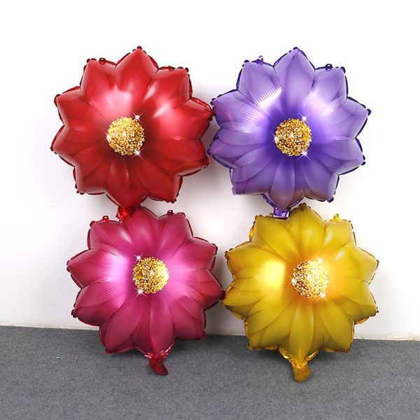 

party decoration 2pcs 18 inch sunflower balloon green leaf aluminum foil daisy birthday balloons