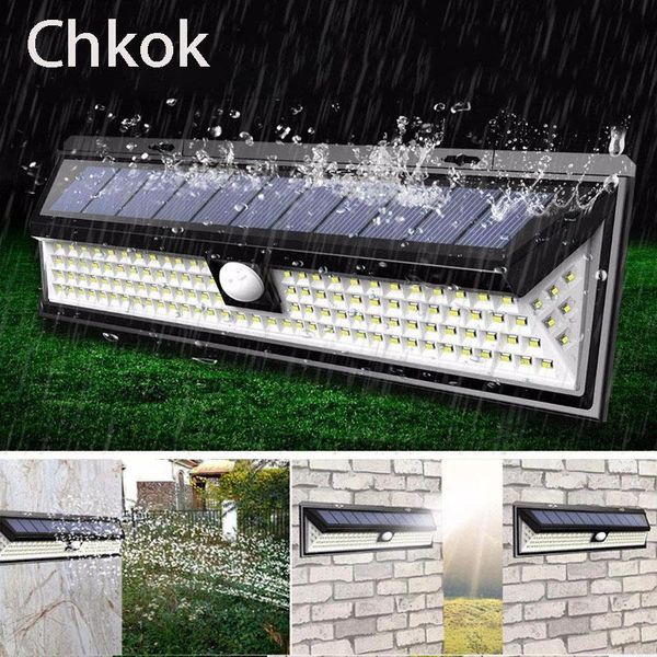 

outdoor wall lamps chkok 54 180 led solar light body sensor waterproof remote control landscape garden