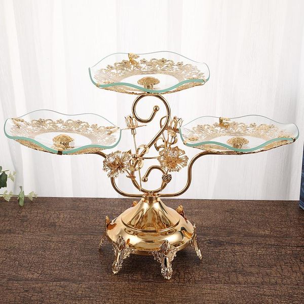 

storage bottles & jars style tempered glass fruit bowl multi-layer high-end el cake rolling restaurant afternoon tea dessert plate