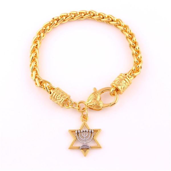 

charm bracelets bracelet for women men hexagram shape and candlestick design wheat link chain personality zinc alloy provide drop, Golden;silver