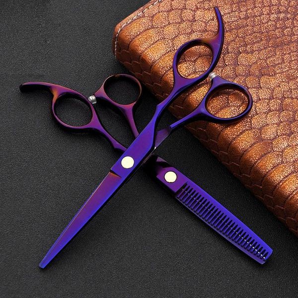 

2pcs japan 440c hair scissors for hairdressers barber shop supplies titanium professional hairdressing cutting hair1