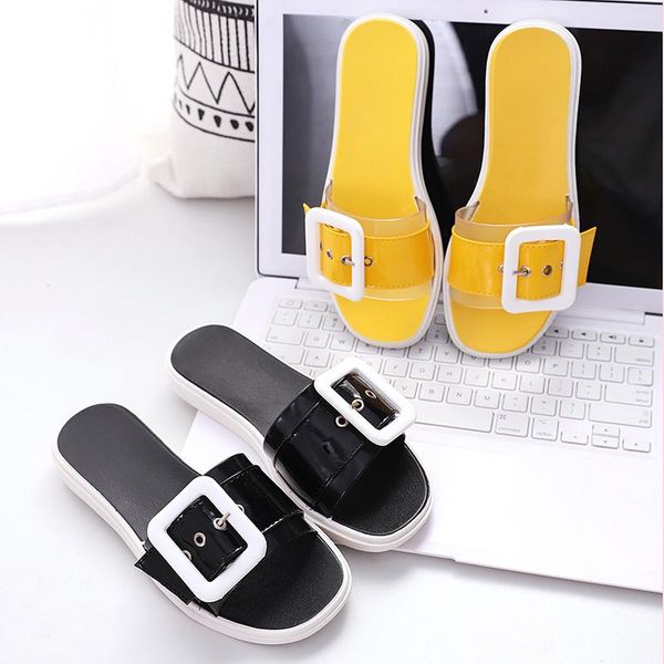 

slippers fashion slips on women mules casual pvc slipper for ladies indoor outdoor spring and summer, Black