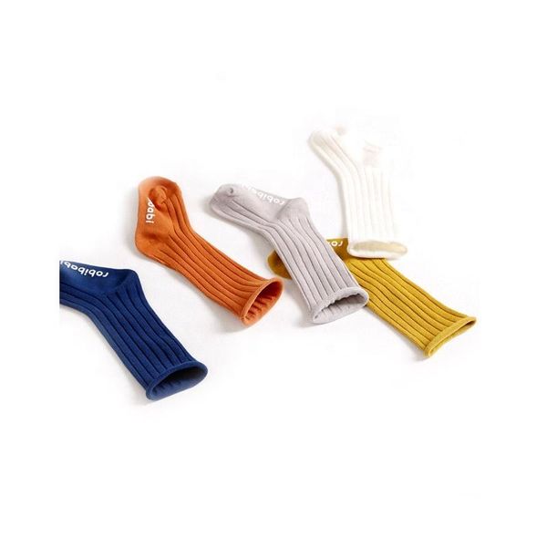 

men's socks honey baby simple pattern stripe pure color long, Black