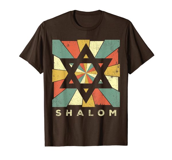 

vintage shalom star of david jewish gift t-shirt, White;black