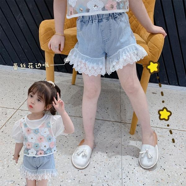 

shorts ins kids girls korean denim short pants, Black