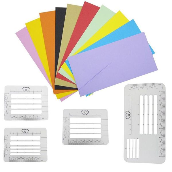 

greeting cards 4 pcs invitation card guide stencil making scrapbook decor cutting dies envelope template