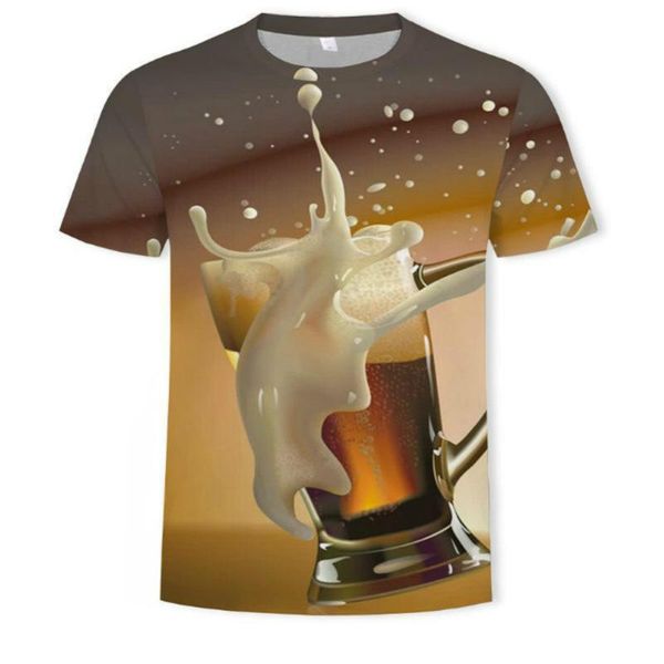 

men's women's short sleeve t-shirt 3d printing beer hamburger poker hip hop o-neck shirt 2021 summer t-shirts, White;black