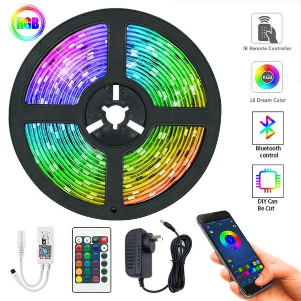 

strips led light bluetooth wifi controller flexibele rgb decoratie backlight lamp nachtlampje lichtgevende string voor