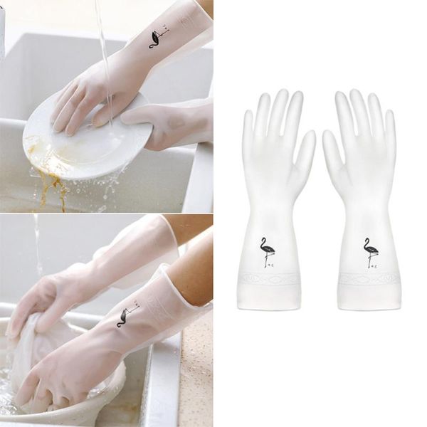 

disposable gloves cleaning durable rubber waterproof glove for home kitchen (size m, pattern)