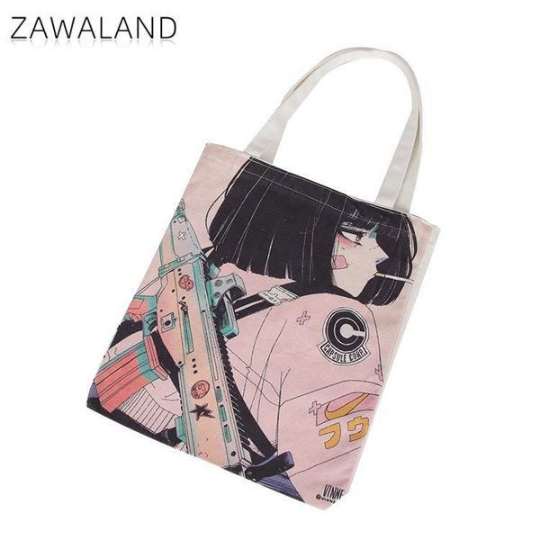 

duffel bags zawaland 2021 women handbag beautiful girl printing shoulder bag students stationery storage holiday traval shopping totes