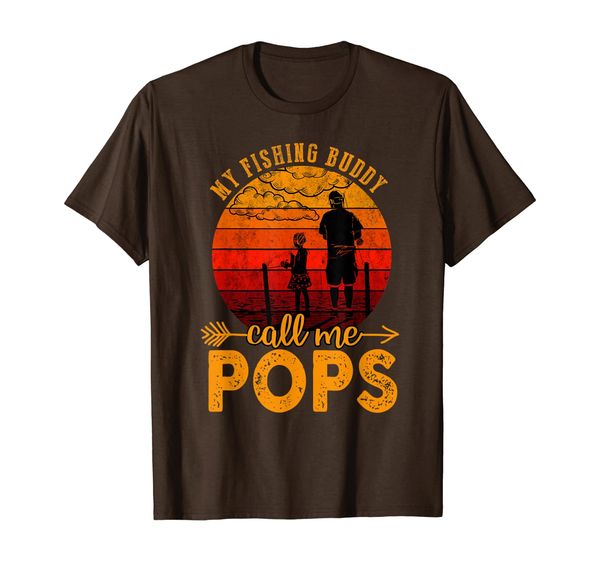 

mens my fishing buddy calls me pops t-shirt fathers day gift t-shirt, White;black