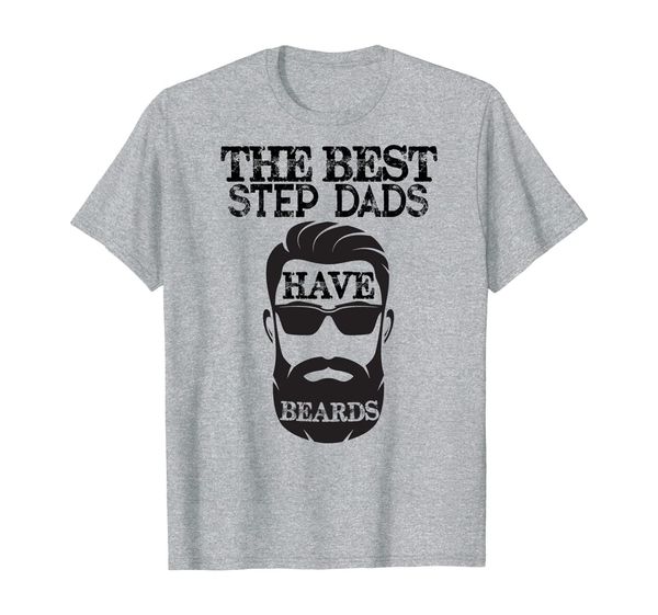 

the step dads have beards t-shirt - funny father tee, White;black