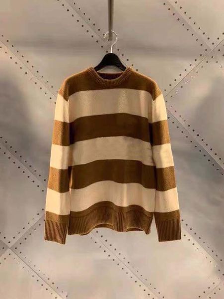 

women's sweaters 2021 summer college wind loose stripes splicing round neck knitting shirt female 91126, White;black
