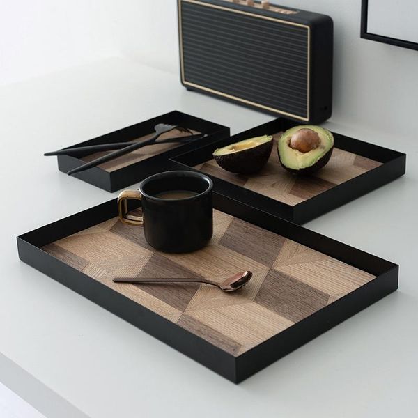 

kitchen storage & organization wood decoration tray nordic wind pastry bread display plate art dinner