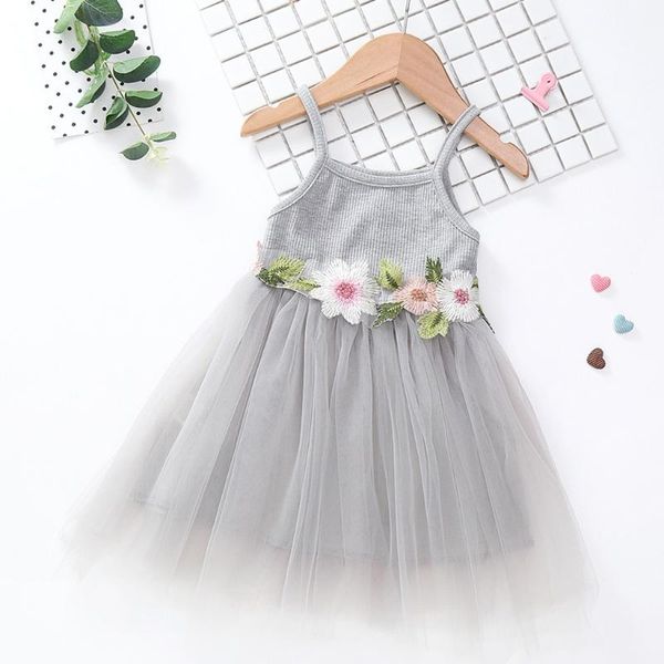 

girl's dresses summer toddler clothing kids dress baby girl floral princess party strap tulle for girls 2 years 3 clothes, Red;yellow