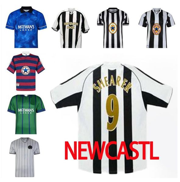 

newcastl e retro soccer jersey 1984 1986 1988 1994 1995 96 97 98 99 2005 06 07 magpies batty shearer bellamy asprilla united classic vintage, Black;yellow