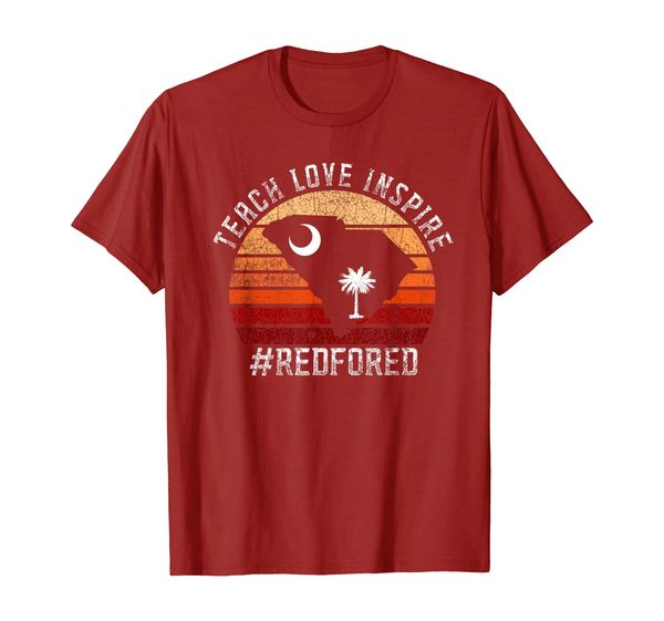 

teach love inspire red for ed t-shirt south carolina teacher, White;black