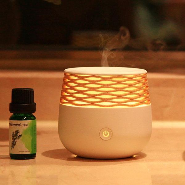 

air humidifier essential oil diffuser 30ml aroma wooden rattan aromatherapy machine deskdecoration ultrasonic humidifiers
