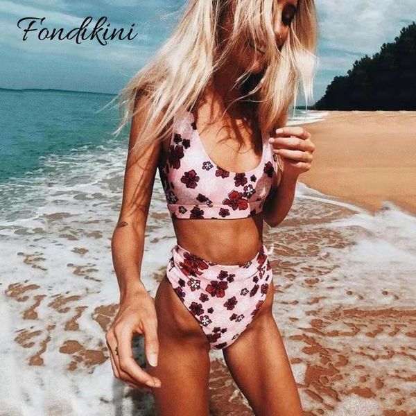 

bikinis set high waist bikini 2021 floral biquini women print swimwear feminino two piece swimsuit beachwear mujer traje de bano woman