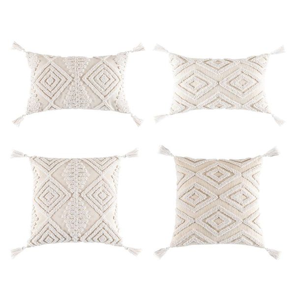 

cushion/decorative pillow handmade woven tufted cushion cover tassels home decor throw sofa case sham for living room